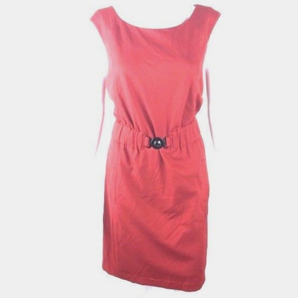 Kenneth Cole Dress Size 8 Brick Melon Career Shift Belt MSRP $89 EUC